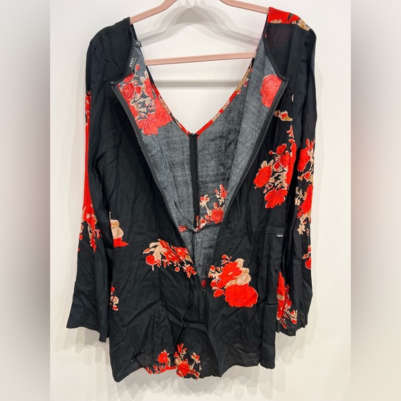 OBEY Black and Red Floral Romper - Picture 2 of 2